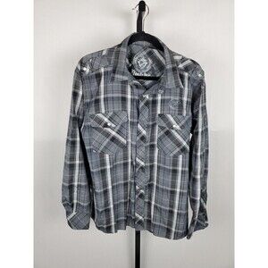 1948 Raider Jean Co Plaid Western Shirt Size Large Pearl Snap Button Down Shirt